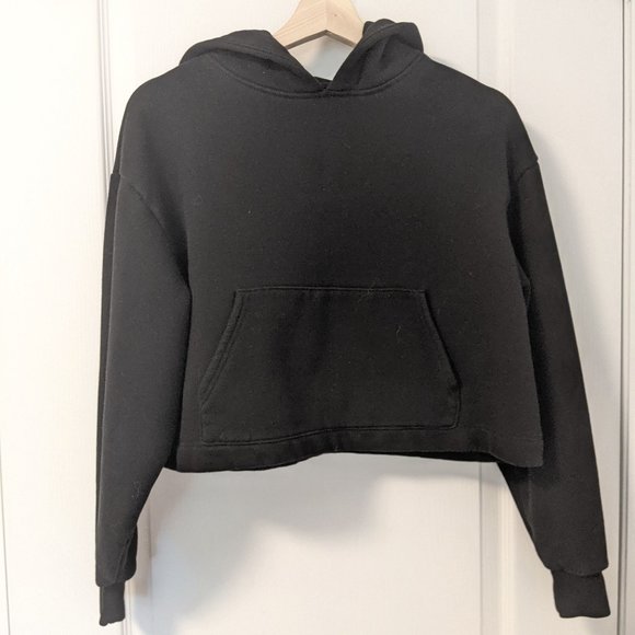 Oak + Fort - Black Cropped Hoodie - Size XS - Picture 1 of 3
